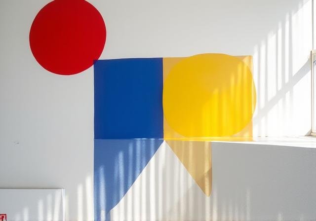 Abstract Bauhaus geometric composition representing growth and structure