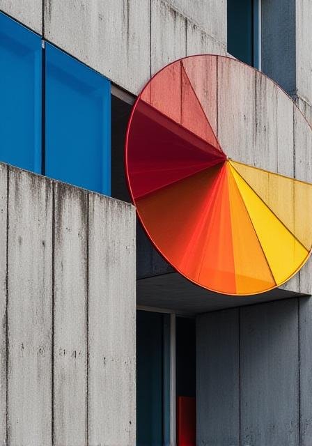 Abstract Bauhaus geometric shapes in primary colors